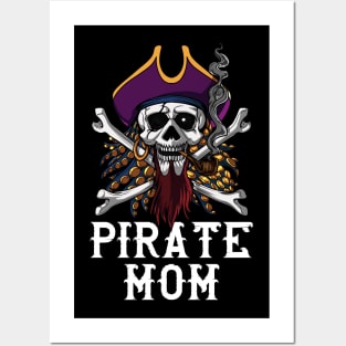 Pirate Mom Skull Crossbones Posters and Art